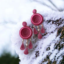 Load image into Gallery viewer, CrystalDust Holiday Pink Dream Catcher
