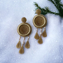 Load image into Gallery viewer, CrystalDust Holiday Gold Dream Catcher
