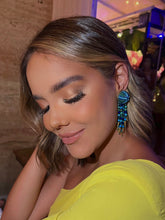 Load image into Gallery viewer, CrystalDust Fiesta Blue Earrings

