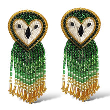 Load image into Gallery viewer, CrystalDust Hibou Green Earrings
