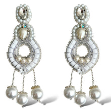 Load image into Gallery viewer, CrystalDust White Coconut Earrings
